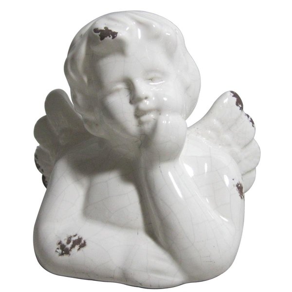 Propation Ceramic Cherub Statue, White PR2593675